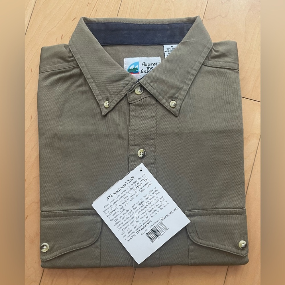 Aqainst The Elements short-sleeved shirt beige color size XL 100% cotton
